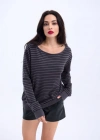 4215 TRİKO ÇİZGİLİ SALAŞ KAZAKANTRASİTSİYAH