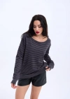 4215 TRİKO ÇİZGİLİ SALAŞ KAZAKANTRASİTSİYAH