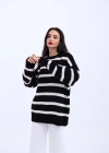 43111 TRİKO ÇİZGİLİ SALAŞ KAZAKSİYAHEKRU