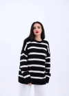43111 TRİKO ÇİZGİLİ SALAŞ KAZAKSİYAHEKRU