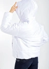 5117 Kapşonlu Şişme Mont  Beyaz