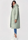 5120 Kapşonlu Uzun Şişme Mont  Mint
