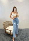 6373 DENİM SLIM PALAZZO FITMAVİ