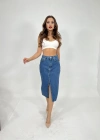 6478 DENİM MIDI LIT KIRTMAVİ