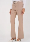 65 Kemerli İspanyol Paça Pantolon  Bej