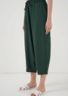 6591 Dokuma Şalvar Pantolon  Zümrüt Yeşili