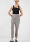 6650 Yüksek Bel Kumaş Pantolon  Gri