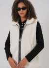 6793 Peluş Yelek  Beyaz
