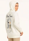 Kapşonlu weatshirt – Oversize Üç İplik Şardonlu Hoodie, “Other ives” Ön  Arka Baskılı, Kanguru Cepli, Kışlık Rahat Günlük til  Beyaz