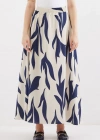 8028 Desenli Uzun Etek  Lacivert