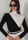 940 Büzgü Detaylı Sandy Bluz  Siyah