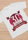 Ağustos Zafer Bayramı Atatürk Baskılı Kısa Kollu Bisiklet Yaka Tshirt  Beyaz
