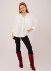 alaş Kesim Cepli Beyaz Gömlek