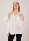 alaş Kesim Cepli Beyaz Gömlek