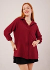 alaş Kesim Cepli Bordo Gömlek