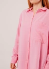 alaş Kesim Cepli Pembe Gömlek