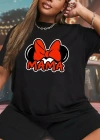 Anneler Günü Hediye Anne Temalı Baskılı Oversize Bisiklet Yaka Tshirt  iyah