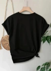 Anneler Günü Hediye Anne Temalı Baskılı Oversize Bisiklet Yaka Tshirt  iyah