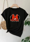 Anneler Günü Hediye Anne Temalı Baskılı Oversize Bisiklet Yaka Tshirt  iyah