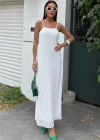 Askıları Ayarlanabilir Örme Dantel Elbise 2879