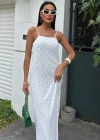 Askıları Ayarlanabilir Örme Dantel Elbise 2879