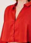 aten Crop odel Kırmızı Gömlek