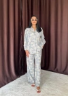 avi eopar Desenli Ceket Ve Pantolon Keten Takım