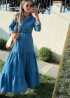 Mavi Gömlek Elbise