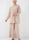 Ayrobin Tunik Pantolon Alt Üst Takım 6712  Krem