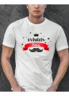 Babalar Günü Hediye Baba Temalı Baskılı Oversize Bisiklet Yaka Tshirt  Beyaz