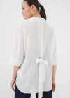 Bağlama Detaylı Ayrobin Gömlek 20290  Beyaz