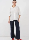 Bağlama Detaylı Ayrobin Gömlek 20290  Beyaz