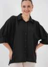 Bağlama Detaylı Ayrobin Gömlek 20290  Siyah