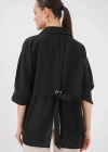 Bağlama Detaylı Ayrobin Gömlek 20290  Siyah