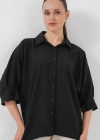 Bağlama Detaylı Ayrobin Gömlek 20290  Siyah