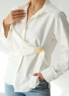 Bağlamalı Gömlek  Ekru