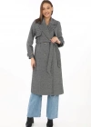 Balık Sırtı Kaşmir Uzun Kaşe Kaban  Boyalı Gri
