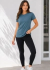 Basic Tişört Bisiklet Yaka Kısa Kol Günlük Yazlık lim Fit Thirt  Füme