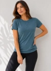 Basic Tişört Bisiklet Yaka Kısa Kol Günlük Yazlık lim Fit Thirt  Füme