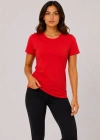 Basic Tişört Bisiklet Yaka Kısa Kol Günlük Yazlık lim Fit Thirt  Kırmızı