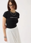 Baskılı Likralı Crop TShirt