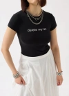 Baskılı Likralı Crop TShirt