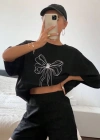 Baskılı Oversize Tshirt  iyah