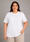 Battal Big Size Basic Tişört Bisiklet Yaka Rahat Kalıp TShirt  Beyaz