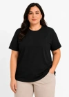 Battal Big Size Basic Tişört Bisiklet Yaka Rahat Kalıp TShirt  Siyah