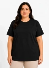 Battal Big Size Basic Tişört Bisiklet Yaka Rahat Kalıp TShirt  Siyah