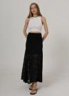Bel Lastikli Dantel Etek  Siyah