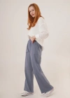 Bel Lastikli Paça Detaylı Cepli İndigo Pantolon