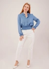 Bel Ve Bilek Lastikli Mavi Bluz