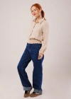 Bel Ve Bilek astikli Bej Bluz